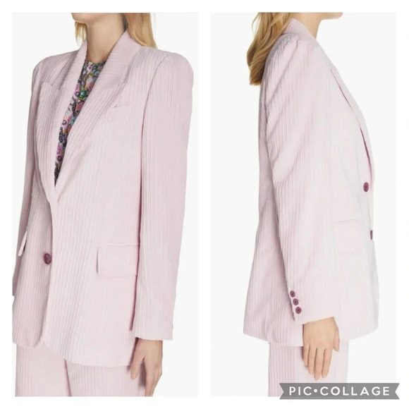 Isabel Marant SUIT SET Pink Corduroy 38 Milorsy Pant Malyake Jacket Blazer NWT - Picture 4 of 16